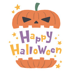 ハロウィンのかぼちゃのイラスト　ロゴデザイン