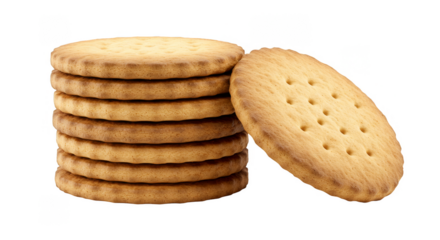 Illustration Stack of Golden Cookies Biscuits Dessert Food on Transparent