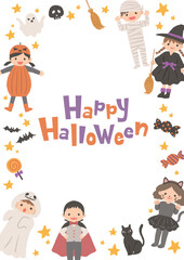 ハロウィンのかわいいイラストのフレーム