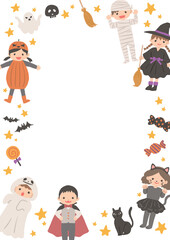 ハロウィンのかわいいイラストのフレーム