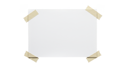 Isolated Paper Note with Adhesive Tapes on Transparent Background