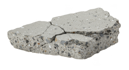 Isolated Concrete Fragment with Gray Stone Texture Piece Element
