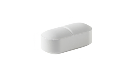 Isolated Pharmaceutical Tablet Single White Pill on Transparent Background