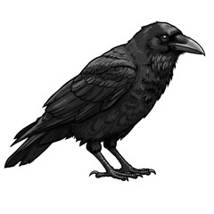 Naklejka premium Isolated Pixel Art Crow Bird Black Detailed Wildlife Illustration
