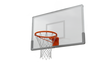 Isolated Illustration of Basketball Hoop With Net on Transparent Background