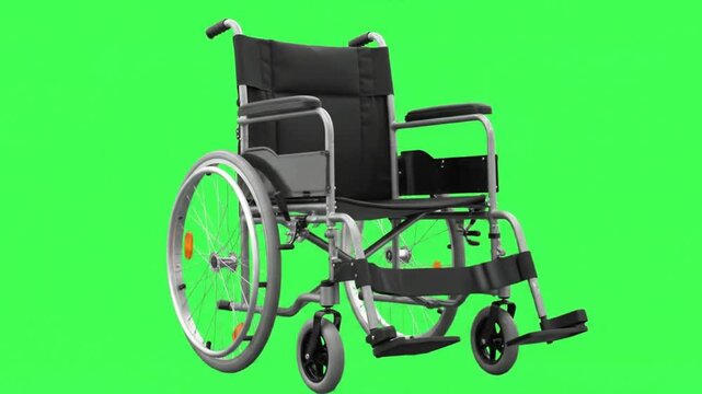 wheelchair on green background