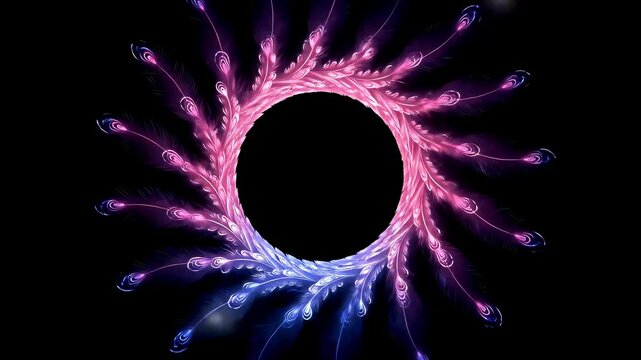 Elegant Glowing Feather Circle &ndash; Fantasy Video Background