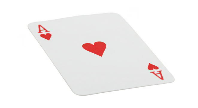 Isolated Playing Card Ace of Hearts on Transparent Background - Powered by Adobe
