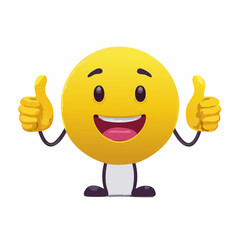 A Yellow Emoticon: A Happy Face with Thumbs Up 31
