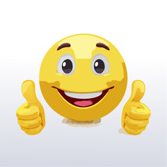 A Yellow Emoticon: A Happy Face with Thumbs Up 29