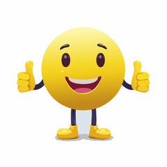 A Yellow Emoticon: A Happy Face with Thumbs Up 28