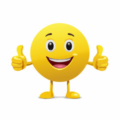 A Yellow Emoticon: A Happy Face with Thumbs Up 27