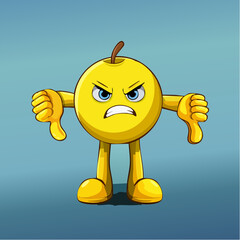 A Yellow Emoticon: Frown Face with Thumbs Down 24