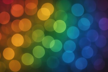 Vibrant bokeh light circles creating abstract rainbow patterns for design overlays