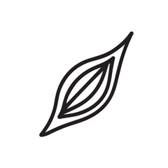 Abstract Minimalist Leaf Icon – Organic Nature Symbol in Line Art Style