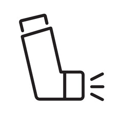 Line Art Icon of Medical Inhaler – Asthma Treatment Device Symbol