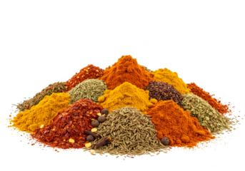 Isolated Pile Of Colorful Culinary Spice And Seasoning Mixture Heap