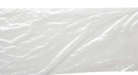 Isolated Transparent Plastic Texture Background Wrinkled White Sheet
