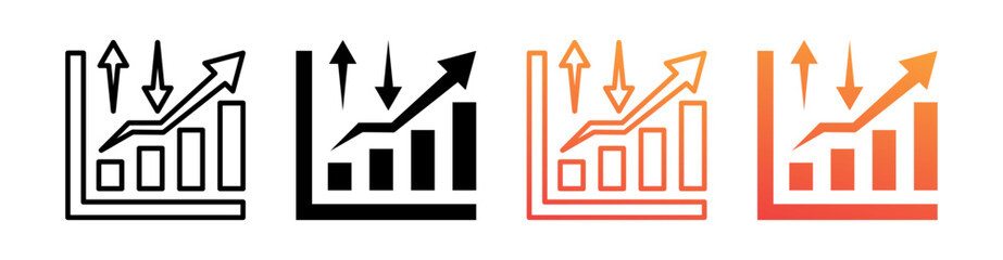 Volatility Multi Style Icon Set Vector 
