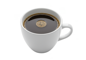 Isolated Transparent Background 3D Rendering of Cup of Hot Coffee