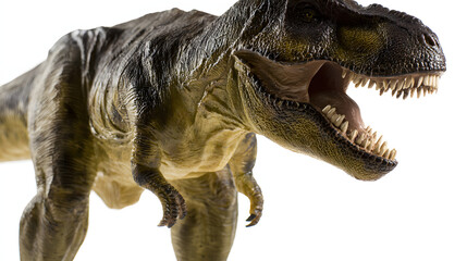 Obraz premium Fierce T-Rex figurine with sharp teeth, showcasing detailed texture. A glimpse into the prehistoric predator's dominance.
