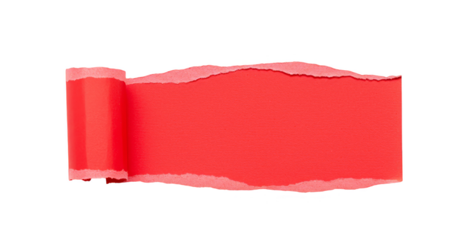 Torn Red Paper Texture Abstract Background with Transparent Backdrop