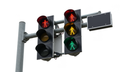 Traffic Lights Illustration Pedestrian Signal for Street Safety Transparent