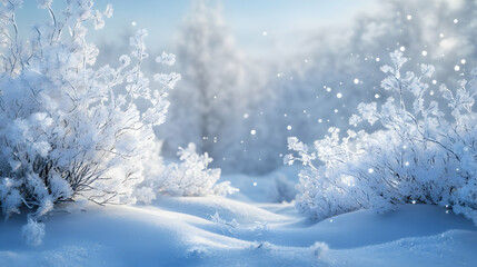 snow covered pine trees