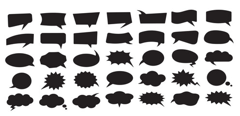 digital art hand drawn vector illustration set different vector speech bubbles.