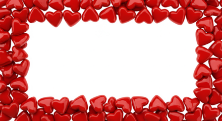 Valentine Heart Frame Border Sweet Decoration on Transparent Background