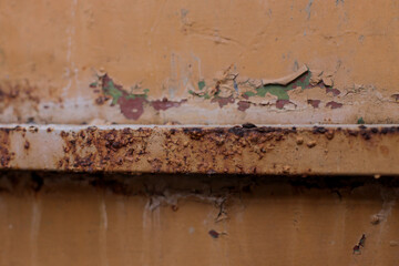Grungy Detail Of Aged Industrial Surface On Paint And Metal