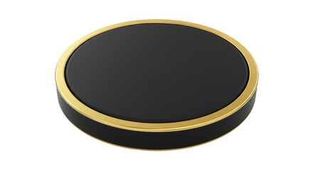 Round Black and Gold Podium Display Platform 3D Illustration PNG