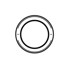 Black Circle Double Border with Short Line Marks Illustration on White