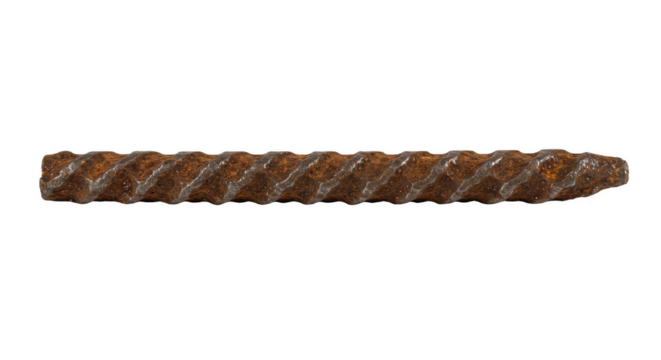 Rusty Metal Rebar Reinforcement Steel Construction Material Isolated