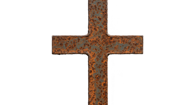 Rusty Cross Religious Christian Symbol Isolated 3D Render