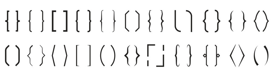 curly braces parenthesis school signs print brackets vector symbols graphics bracket parenthesis