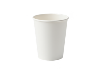 Isolated White Paper Cup for Hot and Cold Drinks on Transparent Background