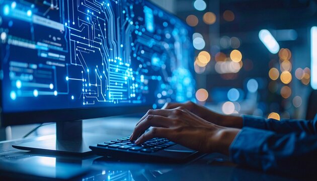 デジタルテクノロジー、IoT、AIテクノロジーをイメージ