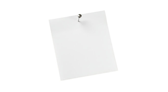 Isolated White Paper Note Pinned Transparent Background Advertisement - Powered by Adobe