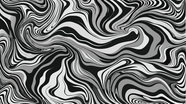 Black and white abstract swirling liquid marble texture background grey