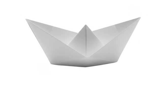 Origami Paper Boat Craft Isolated Transparent Background - Powered by Adobe