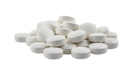 White Pills Medication Isolated Transparent Background Pharmaceutical Product