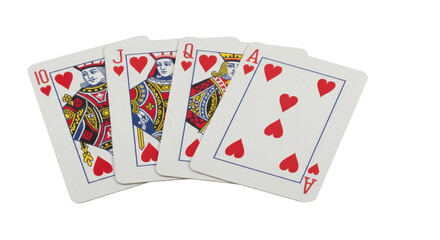 Poker Cards Game Hearts Deck Luck Casino Gamble Isolated Background