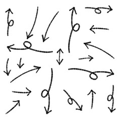 くるくるまっすぐシンプルな手書きの矢印セット
