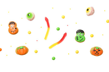 Halloween candy assortment, isolated on white, PNG