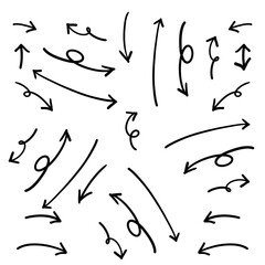 くるくるまっすぐシンプルな手書きの矢印セット