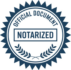 Official document notarized stamp vector graphic for legal and business use with authenticity seal editable stock vector illustration