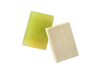 Two soap bars on a white background, isolated on white, PNG
