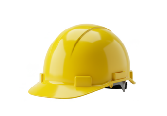 Realistic Image of Yellow Hardhat Construction Safety Equipment Isolated