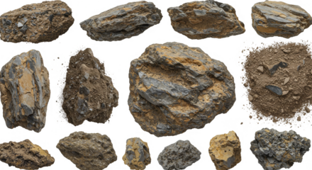 Realistic Rocks Stone Illustration Transparent Background Rocky Pebble Geology